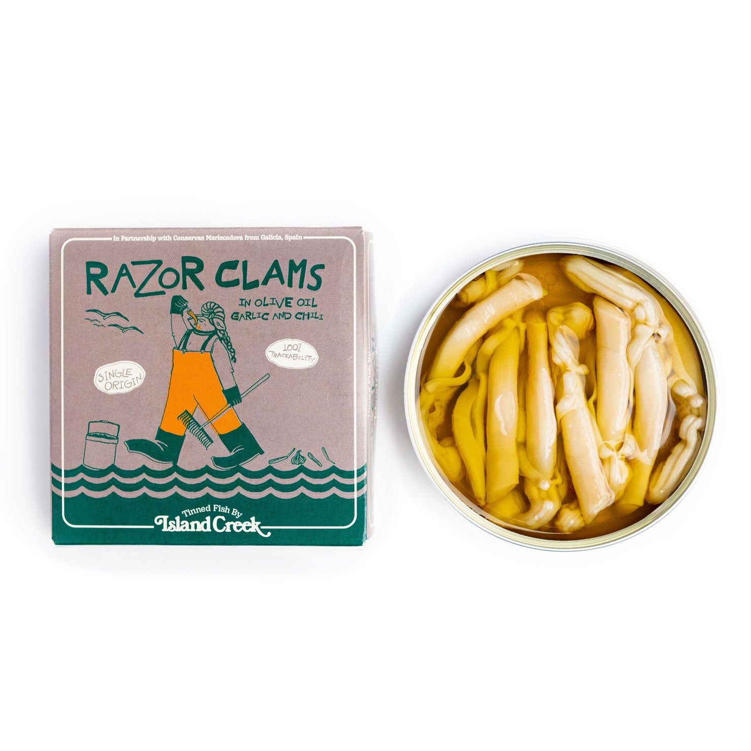 Razor Clams in Olive Oil with Chili & Garlic