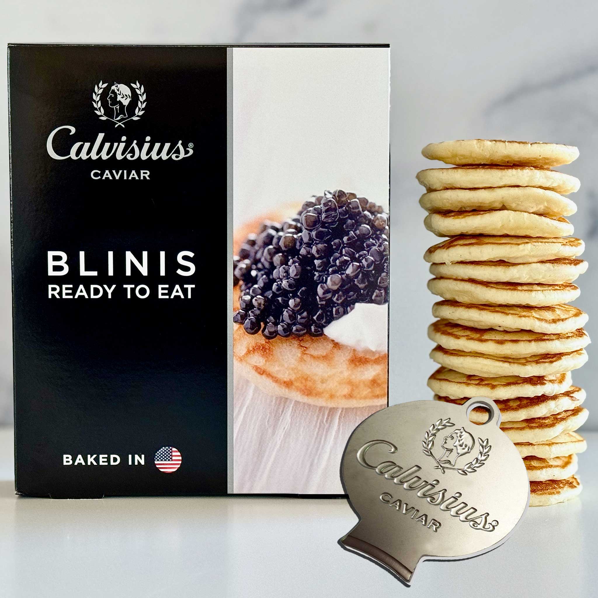 16-blini pack + Calvisius Tin Opener