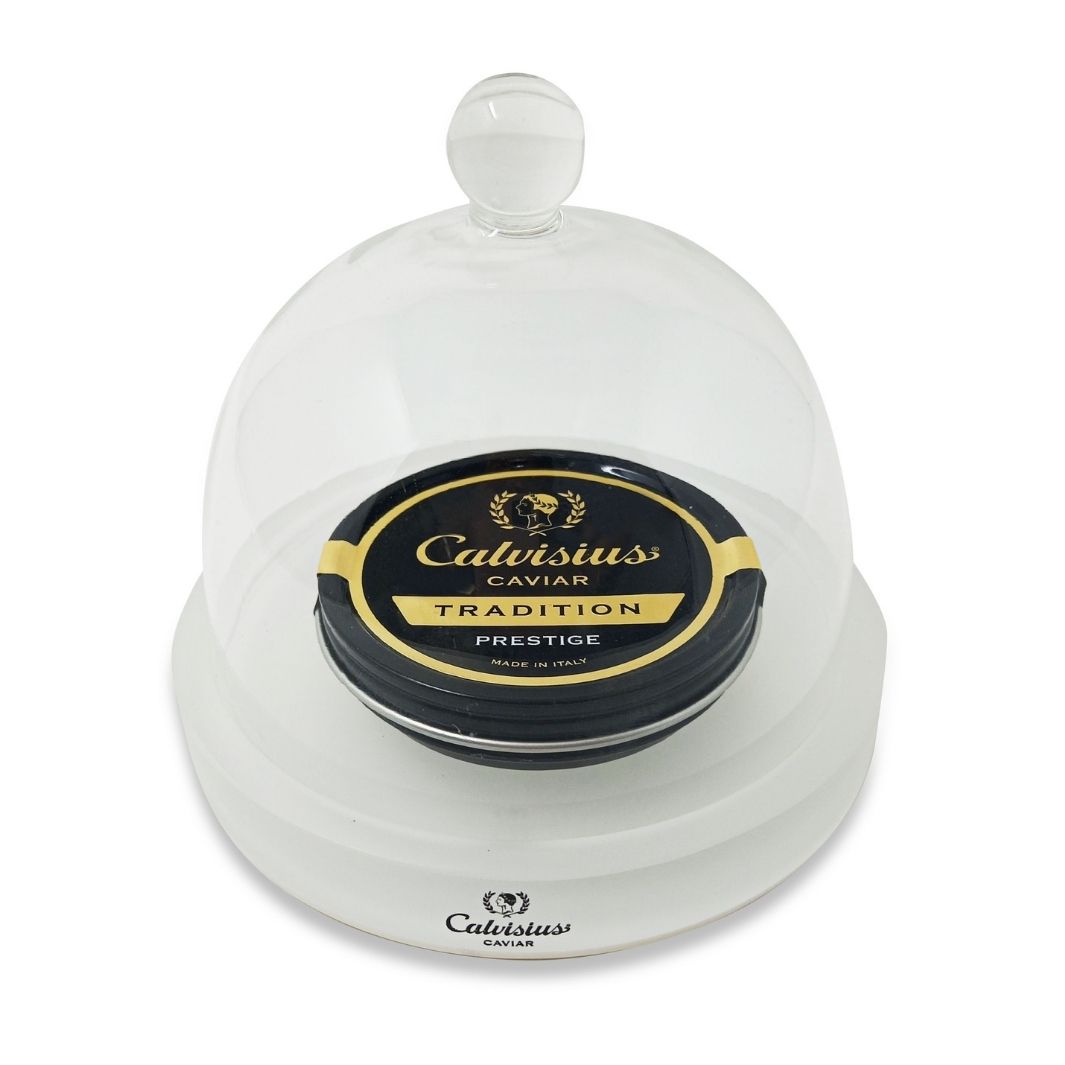 Glass Dome Caviar Server